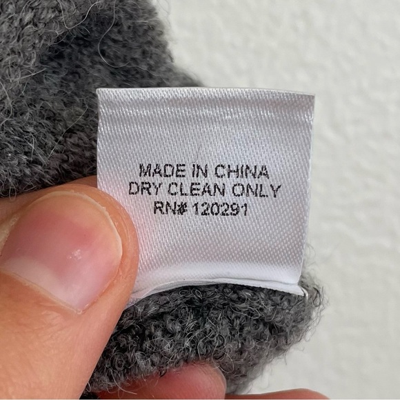 Michelle Mason Grey Alpaca Wool Blend cowl Sweater off shoulder knit minimalist - Picture 7 of 9